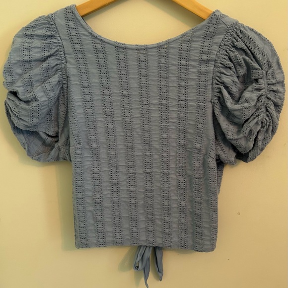 Free People Star Struck Light Blue Open Back Top - Picture 4 of 7